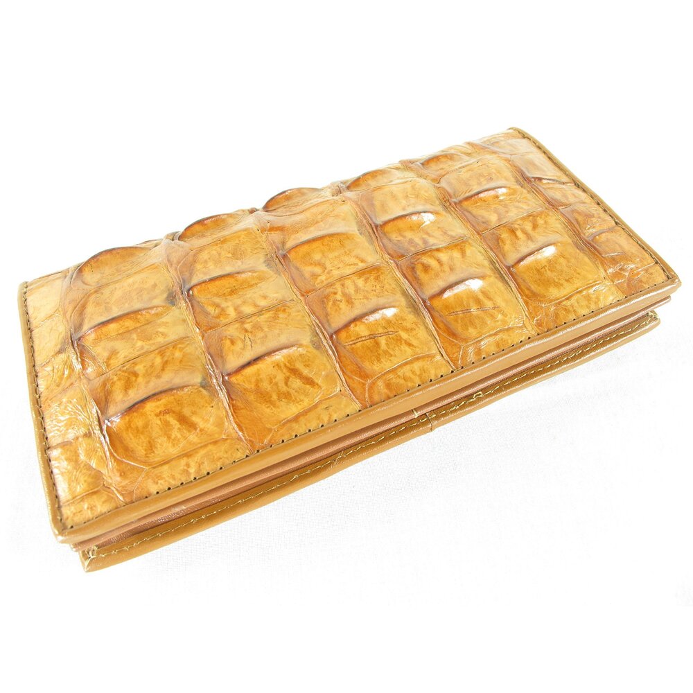 9801 Genuine Crocodile Alligator Backbone Skin Leather Checkbook Long